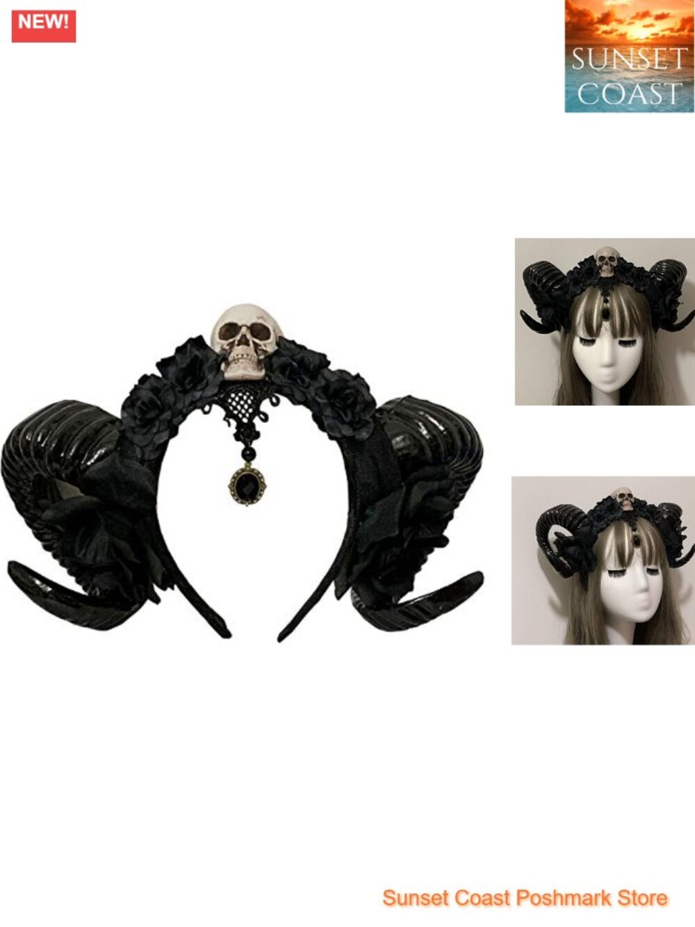 Sheep Horn Cosplay Headband Plastic Gothic Lolita Cosplay Party Headwear One